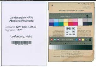 Entnazifizierung Heinz Laufenburg , geb. 22.06.1922 (Kaufmann)