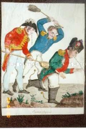 Conduite Impériale - Karikatur auf Napoleons Vertreibung nach St. Helena