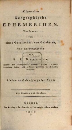 Allgemeine geographische Ephemeriden. 37, 37. 1812