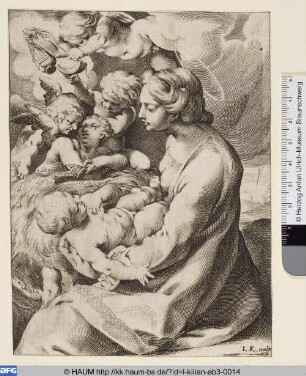 Maria mit Kind und vier Engeln