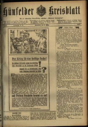 Erste Ausgabe vom Samstag, den 31. März 1917.