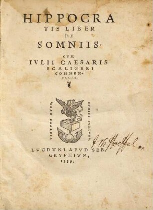 Hippocratis liber de somniis
