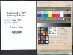 Entnazifizierung Luise Franke , geb. 08.02.1896 ()