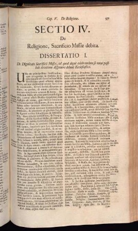 Sectio IV. De Religione, Sacrificio Missæ debita.