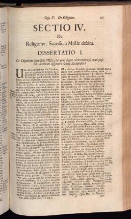 Sectio IV. De Religione, Sacrificio Missæ debita.