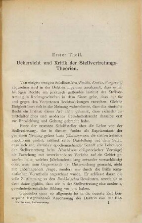 Die Stellvertretung in Rechtsgeschäften