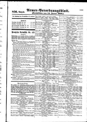 856.Ausgabe. Freitag, 14. Januar 1916