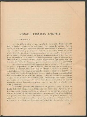 Historia, progreso, porvenir