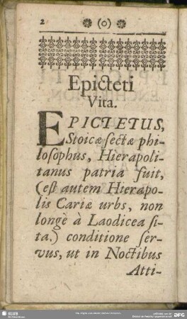 Epicteti Vita
