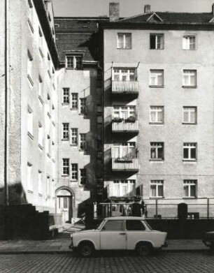 Dresden-Neustadt, Gehestraße 1 a-d/Eisenberger Straße 16 und 18/Hallesche Straße 2/Erfurter Straße. Wohnanlage des Kleinwohnungsbauvereins (1911)