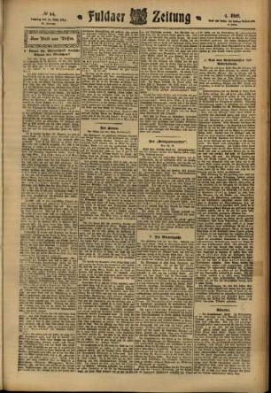 Vierte Ausgabe vom Samstag, den 18. März 1911.