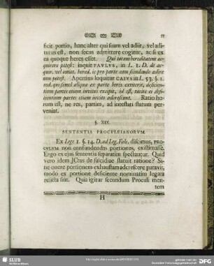 §. XIX. Sententia Proculeianorum