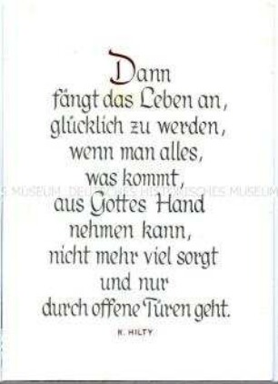 Postkarte mit christlichem Spruch