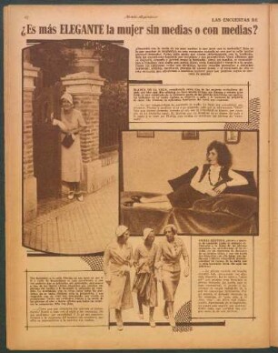¿Es más elegante la mujer sin medias o con medias? ¿Es más femenina la mujer con medias o sin medias? : Las encuestas de "Mundo Argentino"