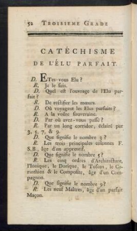 Catéchisme De L'Élu Parfait