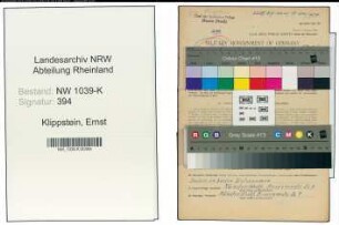 Entnazifizierung Ernst Klippstein , geb. 13.10.1900 (Polizist)