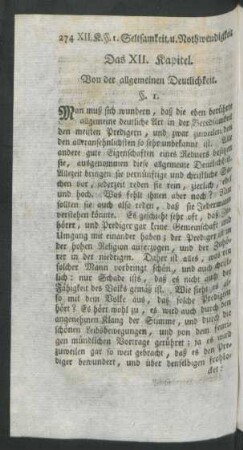 Das XII. Kapitel. Von der allgemeinen Deutlichkeit