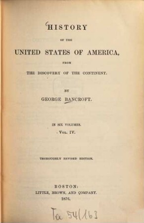 History of the United States of America, from the discovery of the continent : In 6 vols., 4