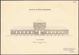 Krematorium: Vorderansicht 1:100
