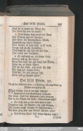 Der XCII. Psalm. 92.