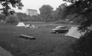 Sommerbetrieb auf dem Campingplatz beim Kühlen Krug.