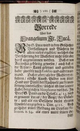Vorrede Uber das Evangelium St. Lucä.