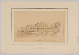 Das Empfangsgebäude des Böhmischen Bahnhofes an der Wiener Straße (heute Wienerplatz), 1864 eingeweiht