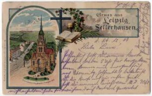 Gruss aus Leipzig-Sellerhausen : Emmauskirche, geweiht Frühjahr 1900