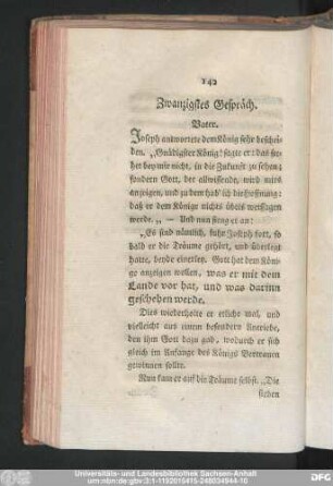 Zwanzigstes Gespräch.