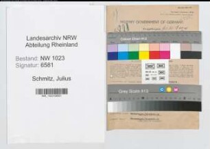 Entnazifizierung Julius Schmitz , geb. 07.11.1894 (Obersteuerinspektor)