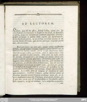 Ad Lectorem.