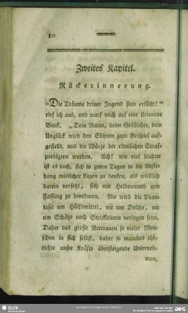 Zweites Kapitel. Rückerinnerung