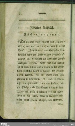 Zweites Kapitel. Rückerinnerung