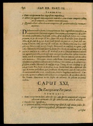Caput XXI. De Exceptione Perjurii.