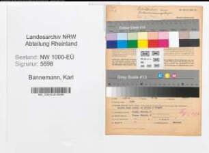 Entnazifizierung Karl Bannemann, geb. 29.03.1907 ()