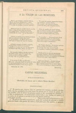 Cartas religiosas. : (Fragmentos.) (Continuación).