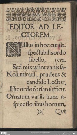 Editor Ad Lectorem
