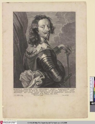 Albertus Princeps Com. Aremberg [Porträt des Grafen zu Arenberg; Albert de Ligne; Portret van Albert, graaf van Arenberg]