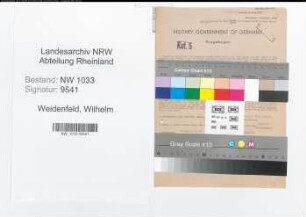 Entnazifizierung Wilhelm Weidenfeld , geb. 16.04.1916 (Polizeibeamter)