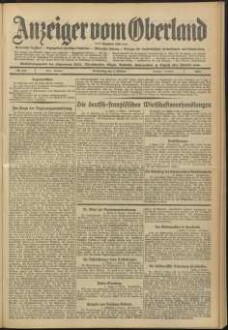 Anzeiger vom Oberland : Tageszeitung für das Oberamt Biberach und die Stadtgemeinde Biberach