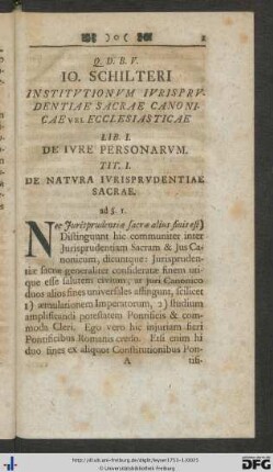 Liber I. De Iure Personarum.