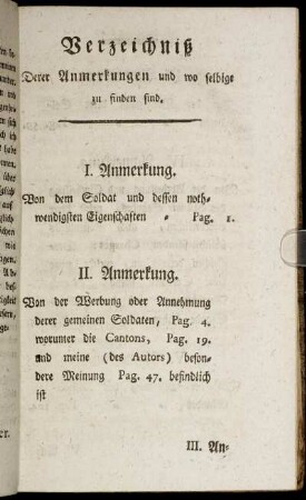 Verzeichniß Derer Anmerkungen und wo selbige zu finden sind.