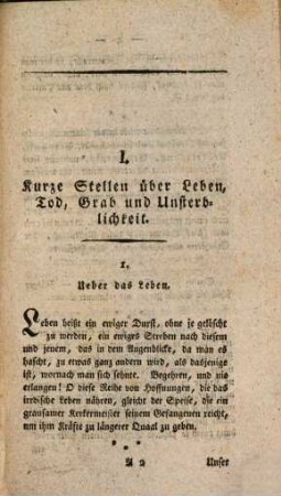 Thanatologie oder Denkwürdigkeiten aus dem Gebiete der Gräber : ein unterhaltendes Lesebuch für Kranke und Sterbende, Vierter und letzter Theil