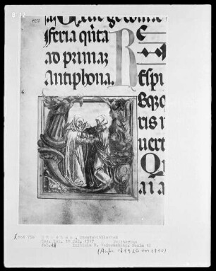 Psalterium — Initiale U, darin eine Heimsuchung, Folio 18