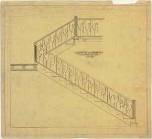 Billing, Hermann; Karlsruhe, Moltkestr.47 / Beethovenstr.; Villa Billing - Treppe (Schnitt)