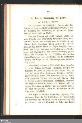 II. Von der Verbringung des Holzes