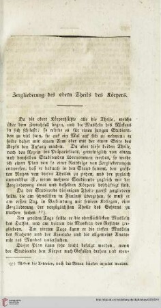 Zergliederung des obern Theils des Körpers