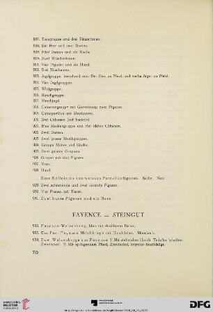 Fayence- Steingut (Nr. 932-992)