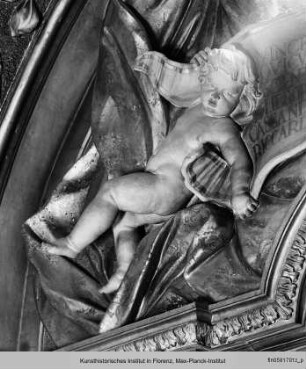 Stuckdekoration der Biblioteca Riccardiana : Schriftband tragende Putti