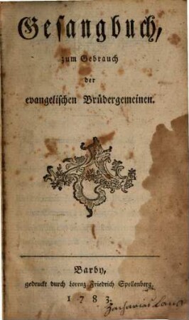 Gesangbuch zum Gebrauch der evangelischen Brüdergemeinen